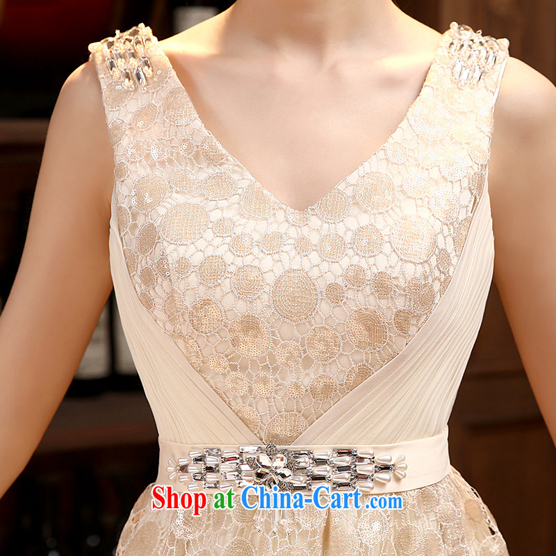 There is embroidery bridal bridal wear long evening dress etiquette the performances choral Service Bridal toast serving champagne color set is not returned, and it is not embroidered bridal, shopping on the Internet