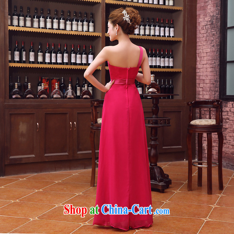There is embroidery bridal 2015 New Evening Dress long wedding stylish wedding toast Service Bridal bridesmaid single shoulder the shoulder service beauty of red made no return, no embroidery bridal, and shopping on the Internet