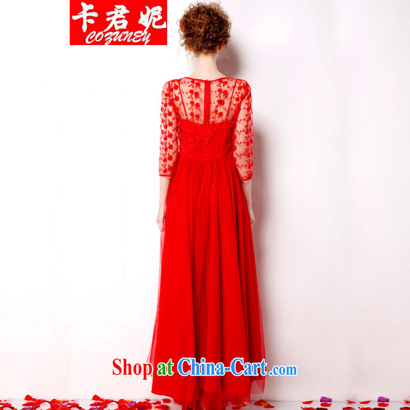 Card Jun 2015 Jenny red embroidered dresses retro lace red petticoat bridal 9M large long skirt dress picture color XL, Jun Ni (COZUNEY), shopping on the Internet