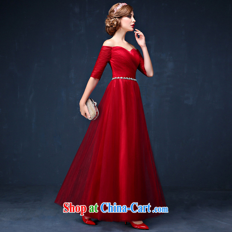 bridal dresses 2015 new wine red field shoulder-length graphics thin dress beauty tie bows serving summer wine red XL (waist 2.3), Mrs Alexa Lam, and, on-line shopping