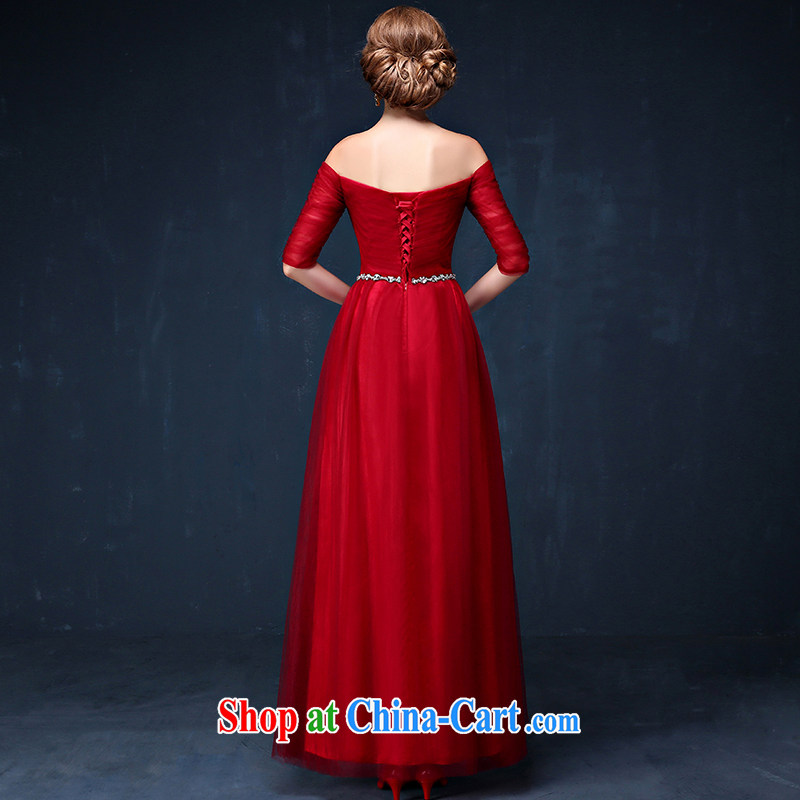 bridal dresses 2015 new wine red field shoulder-length graphics thin dress beauty tie bows serving summer wine red XL (waist 2.3), Mrs Alexa Lam, and, on-line shopping