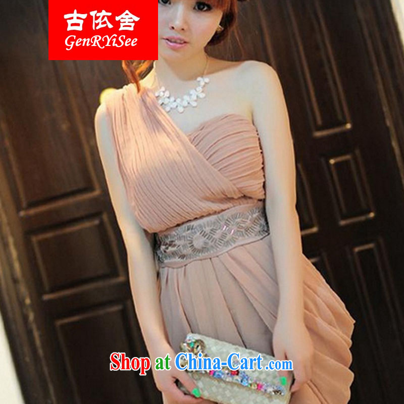 In accordance with ancient buildings 2015 summer new bridesmaid dress short, small dress bride wedding toast serving the shoulder bridesmaid clothing bare toner L, according to ancient buildings (GenRYiSee), online shopping