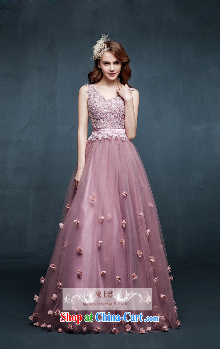 Yong-yan and 2015 bridal gown wedding toast clothing 豆沙 color lace long V collar strap evening dress dresses Red. size color is not final pictures, price, brand platters! Elections are good character, the national distribution, so why buy now enjoy more preferential! Health
