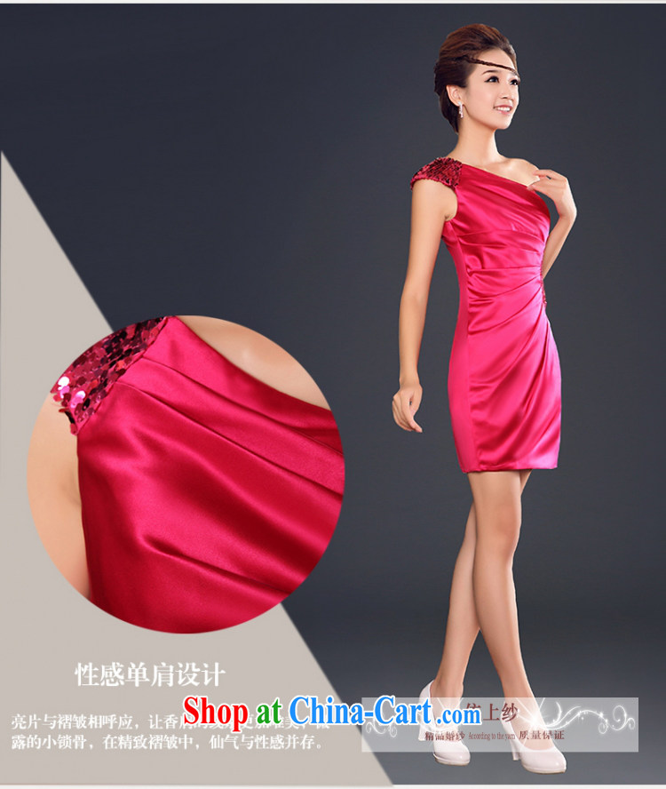 Yong-yan and 2015 new summer bridesmaid dress short bridal toast marriage service single shoulder beauty dress female Red M pictures, price, brand platters! Elections are good character, the national distribution, so why buy now enjoy more preferential! Health