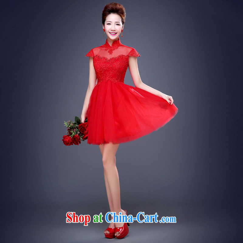 Jie MIA 2015 new wedding dresses red cheongsam dress short, the code marriages served toast summer short-sleeved short shipment Suzhou red L, Jake Mia, shopping on the Internet