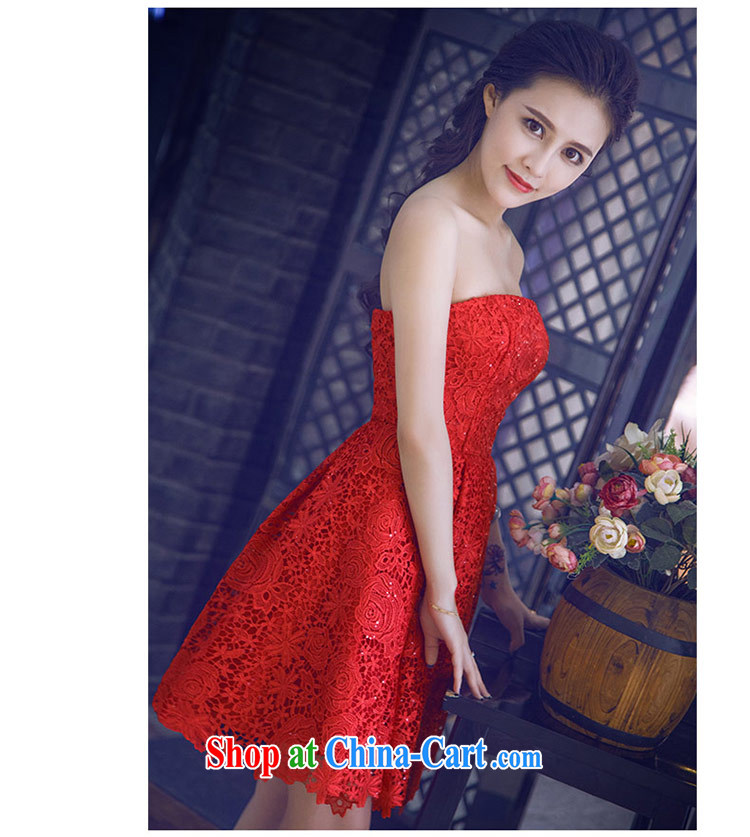 Love Life new, summer 2015 Korean red wiped his chest lace-up waist graphics thin short, and knee bridal toast dinner serving small dress red XXL pictures, price, brand platters! Elections are good character, the national distribution, so why buy now enjoy more preferential! Health
