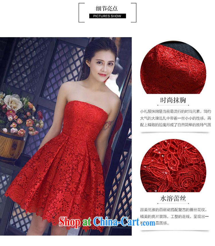 Love Life new, summer 2015 Korean red wiped his chest lace-up waist graphics thin short, and knee bridal toast dinner serving small dress red XXL pictures, price, brand platters! Elections are good character, the national distribution, so why buy now enjoy more preferential! Health