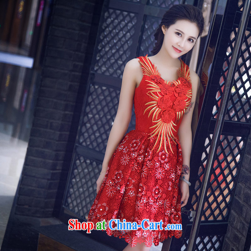 Love Life new 2015 summer retro embroidered a waist graphics thin strap lace a small shoulder dress bridal toast clothing dresses red XXL, love life, and shopping on the Internet
