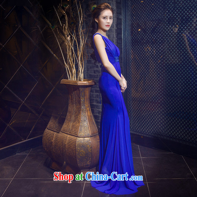 Love Life new 2015 sexy Deep V collar crowsfoot cultivating graphics thin upscale banqueting evening dress blue long dress blue made for a message size, love life, and shopping on the Internet