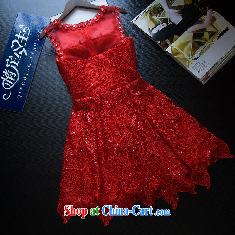 Love Life new 2015 stylish sweet field shoulder wiped chest Korean Red lace zipper, bridal video skinny dress the Field shoulder XXL, love life, and shopping on the Internet