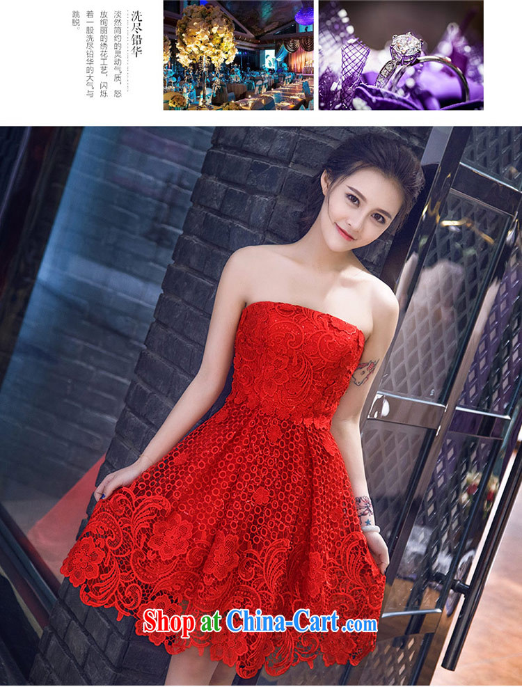 Love Life new 2015 Korean sweet Mary Magdalene chest lace zip short and knee red bridal toast service banquet small dress red XXL pictures, price, brand platters! Elections are good character, the national distribution, so why buy now enjoy more preferential! Health