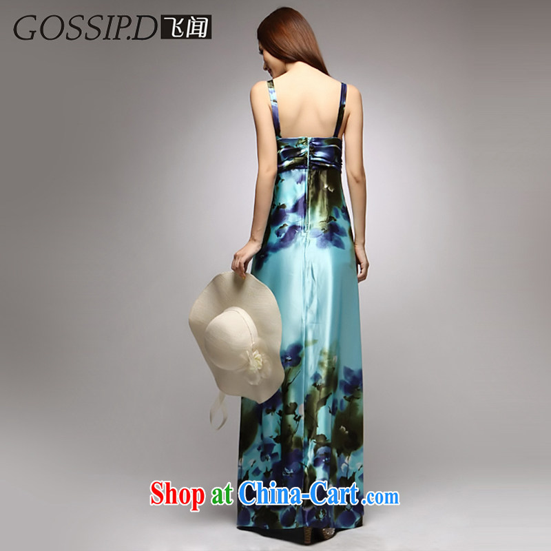 GOSSIP . D stars, with Europe and dress the resort hosted the code Evening Dress straps skirt length, the show dress dress 1044 blue L, GOSSIP . D, shopping on the Internet