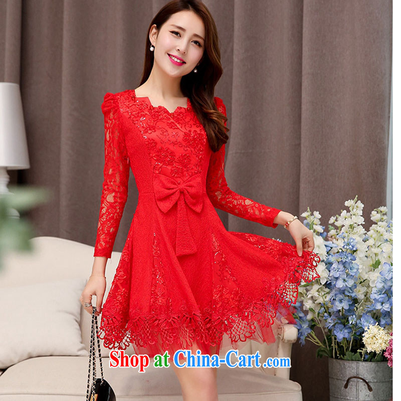 Hin'Oreal 2015 spring and summer with the long wedding dresses bride's back-door dress graphics thin cultivating long-sleeved dinner will serve toast red XXL, Xuan Leyva (XUANLAIYA), shopping on the Internet