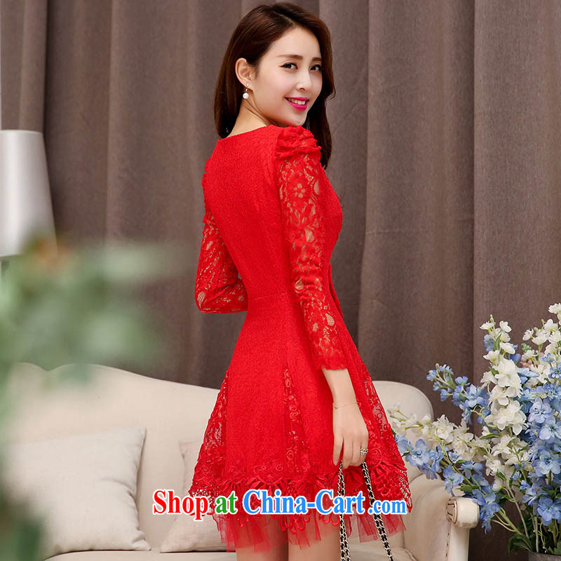 Hin'Oreal 2015 spring and summer with the long wedding dresses bride's back-door dress graphics thin cultivating long-sleeved dinner will serve toast red XXL, Xuan Leyva (XUANLAIYA), shopping on the Internet