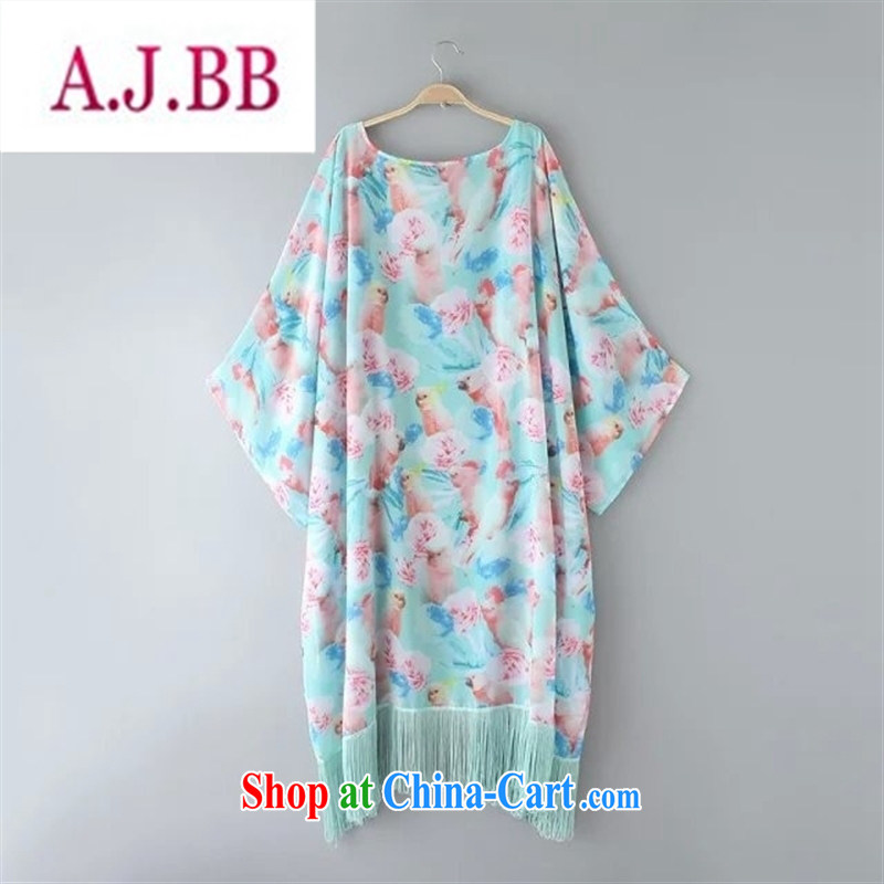 Close deals with clothing * European site 2015 summer parrot stamp long stream, snow-woven kimono, Grand Prix AP the color code, A . J . BB, shopping on the Internet