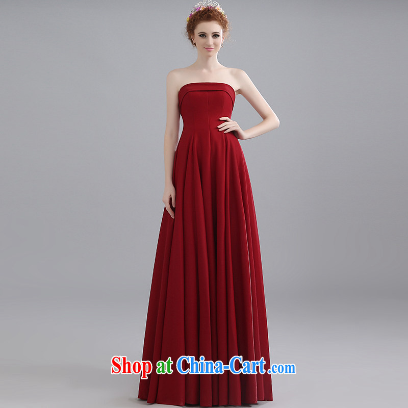 Bridal toast clothing 2015 toast wedding dress long bridesmaid erase chest red with bows dress summer female dark red to make the $30 does not return, and love, and shopping on the Internet