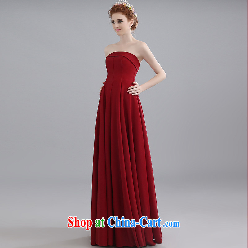 Bridal toast clothing 2015 toast wedding dress long bridesmaid erase chest red with bows dress summer female dark red to make the $30 does not return, and love, and shopping on the Internet