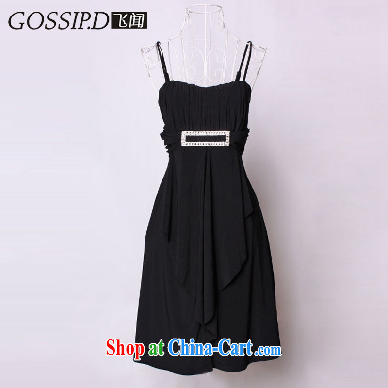 GOSSIP . D 2015 my store dress sexy Evening Dress short stars with small concert dress straps dress dress 1109 black XL