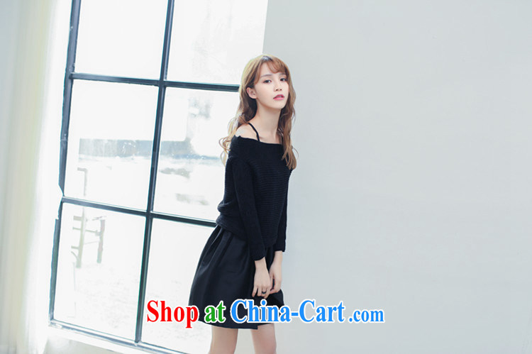 flower fields autumn 2015 New Field shoulder sweater straps shaggy dress two-piece small dress Kit dresses 3932 dark blue M pictures, price, brand platters! Elections are good character, the national distribution, so why buy now enjoy more preferential! Health