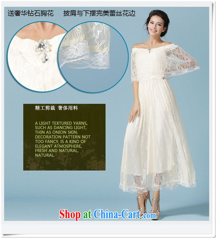 van, the 2015 European go-soo new Solid Color lace shawl cloak Queen van dress long skirt dresses apricot L pictures, price, brand platters! Elections are good character, the national distribution, so why buy now enjoy more preferential! Health