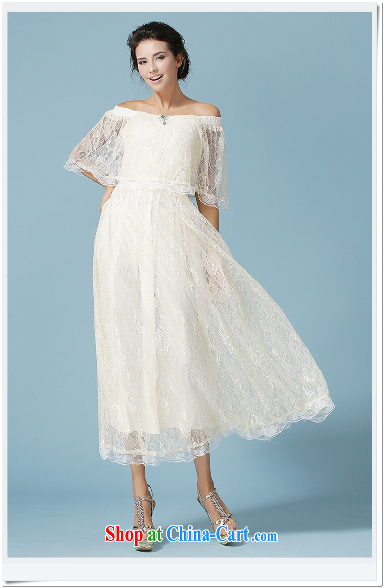 van, the 2015 European go-soo new Solid Color lace shawl cloak Queen van dress long skirt dresses apricot L pictures, price, brand platters! Elections are good character, the national distribution, so why buy now enjoy more preferential! Health