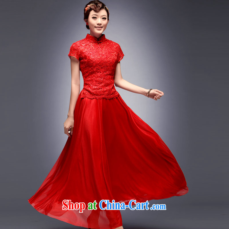 David WILSON, 2015 new summer and autumn the bridal dresses skirts long, cultivating retro wedding dresses red toast serving red XXL, Sir David WILSON, and shopping on the Internet
