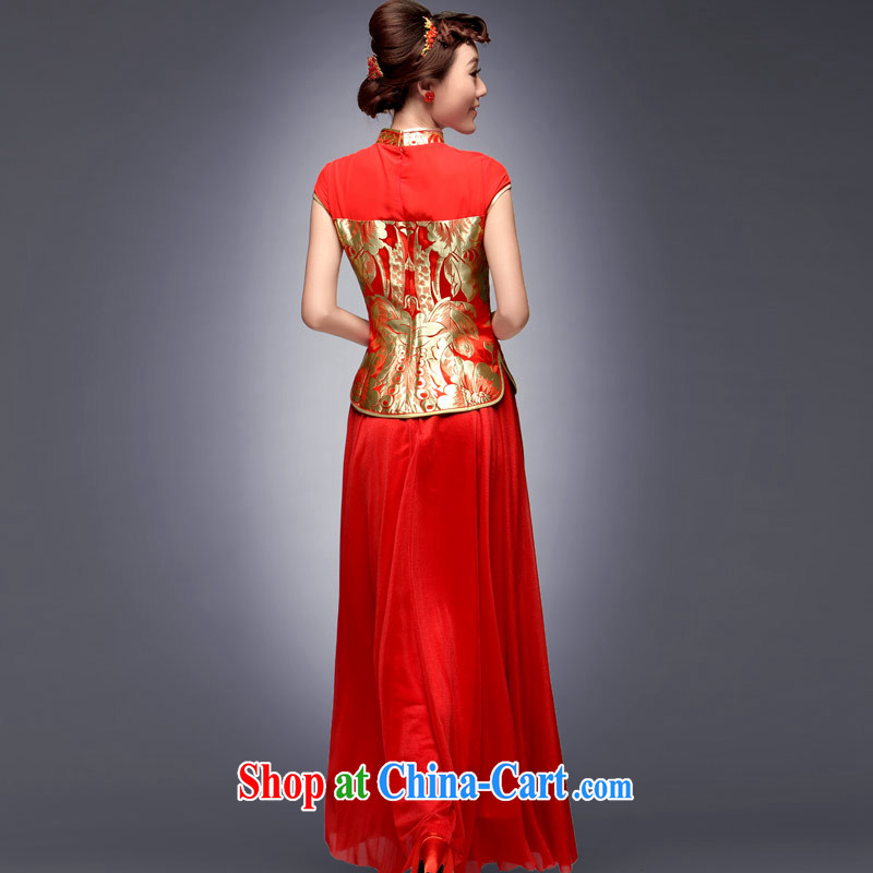 Sir David WILSON, 2015 new summer and autumn the bridal cheongsam dress upscale retro improved stylish long, cultivating their bows Red Red XXL, Sir David WILSON, and shopping on the Internet