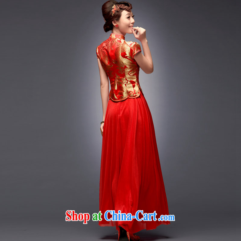 David WILSON, 2015 new two-piece fashion improved small Fengxian Chinese Antique two-piece long dress red XXL payment after about a week, no point in time, and shopping on the Internet
