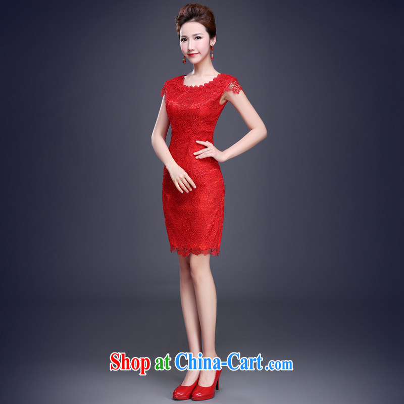 Cheng Kejie MIA toast serving dresses summer 2015 New Red marriages, short small dress Chinese wedding dress female Red XXL, Jake Mia, shopping on the Internet