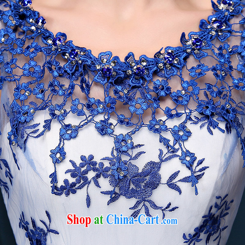 bridesmaid dresses summer 2015 new Korean shoulders cultivating large yards, banquet video thin bridal wedding dress blue S Suzhou shipment. It is absolutely not a bride, and shopping on the Internet