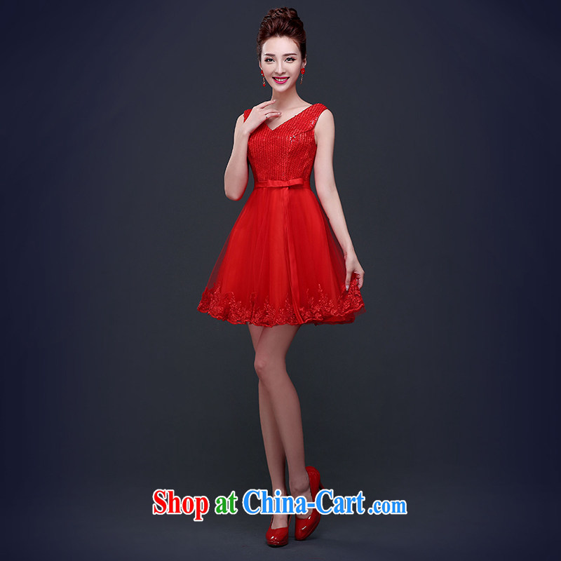 7 color 7 tone Korean dress new 2015 spring and summer bridal toast clothing wedding dress red shoulders, length bridesmaid L serving 044 red tailored (final), 7 color 7 tone, shopping on the Internet