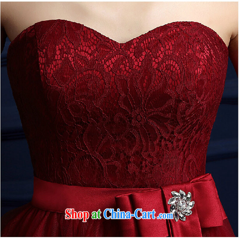 Toasting Service Bridal Fashion 2015 new spring length, wedding dress Evening Dress wiped his chest after a long female summer deep red tailored to contact customer service, and pure bamboo love yarn, shopping on the Internet