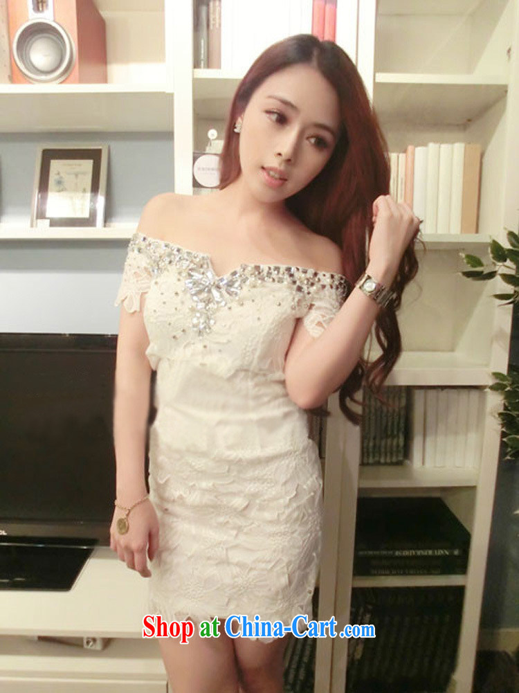 New, sense of the word collar lace bare shoulders bare chest dresses seaside resort short skirt dress skirt white L pictures, price, brand platters! Elections are good character, the national distribution, so why buy now enjoy more preferential! Health