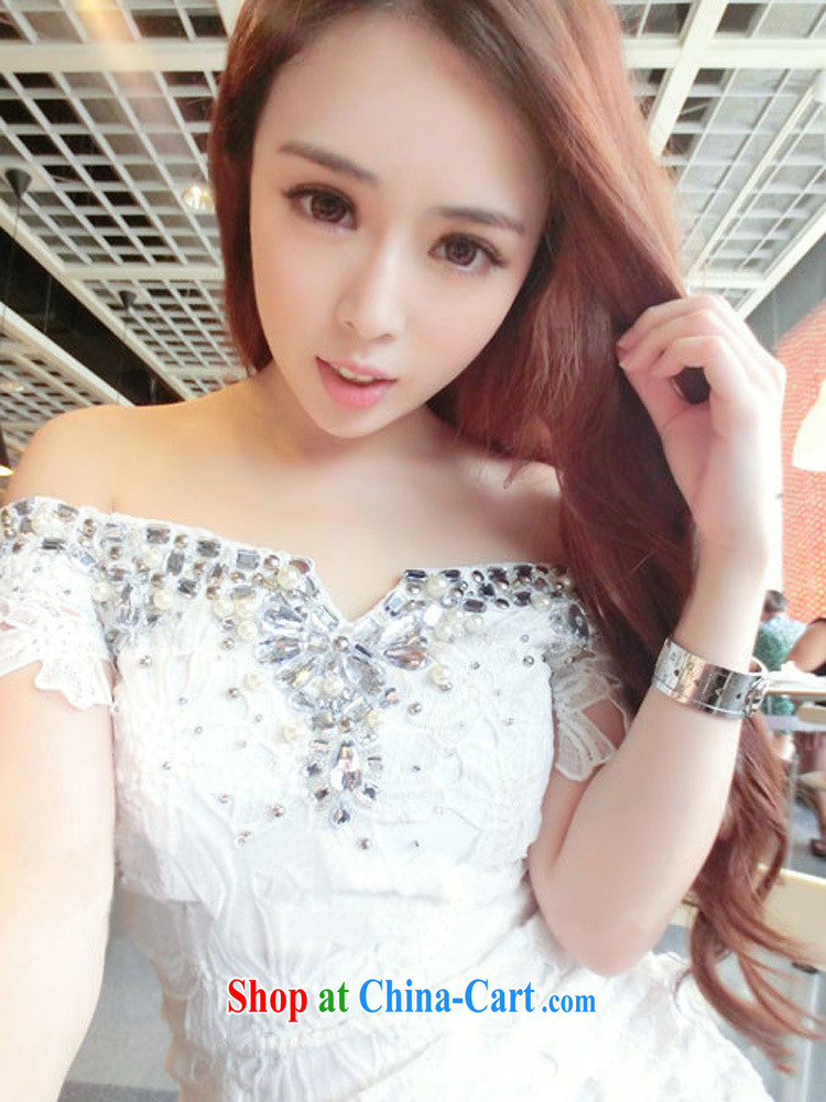 New, sense of the word collar lace bare shoulders bare chest dresses seaside resort short skirt dress skirt white L pictures, price, brand platters! Elections are good character, the national distribution, so why buy now enjoy more preferential! Health