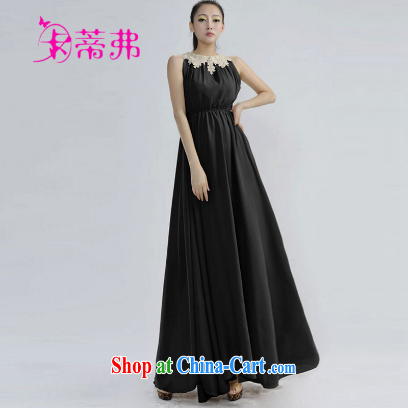 The 2015 Silver Dresses summer new hot lace large drag and drop in the Code dress dress dress F 8451 black L