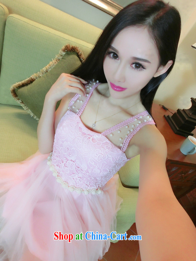 They love poems 2015 summer new sweet princess, lace the pearl Web yarn stitching sexy night dress Pink dresses are code pictures, price, brand platters! Elections are good character, the national distribution, so why buy now enjoy more preferential! Health