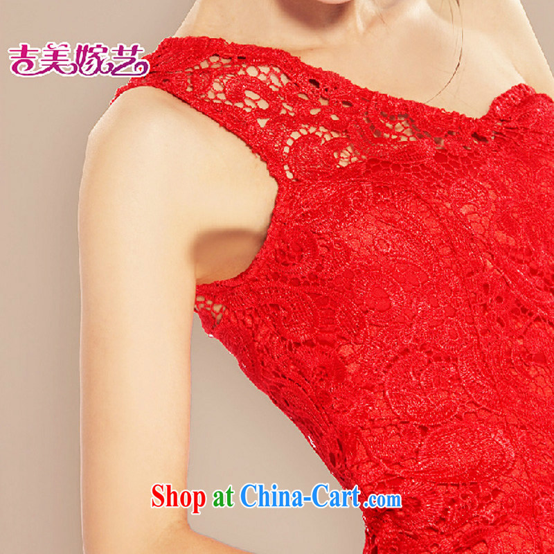 Jimmy married arts wedding dresses 2015 new single shoulder Korean bridal dresses, short L 7061 bridal gown red S, Jimmy married, and, on-line shopping