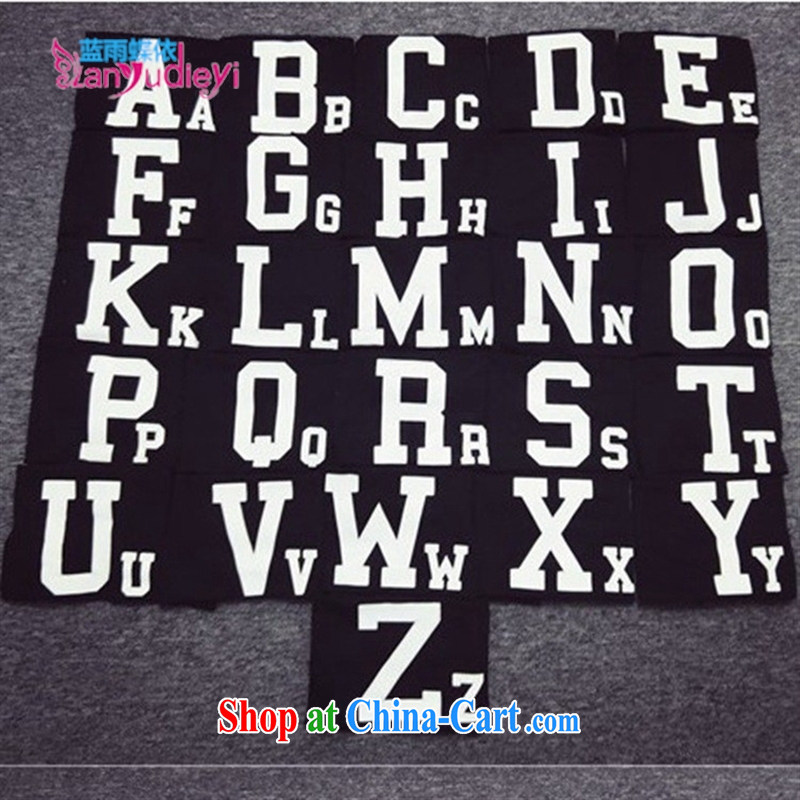 2015 new Representative in short about 26 letters a couple short-sleeved maiden sweet t-shirts on men and women serving short-sleeved black L _white_