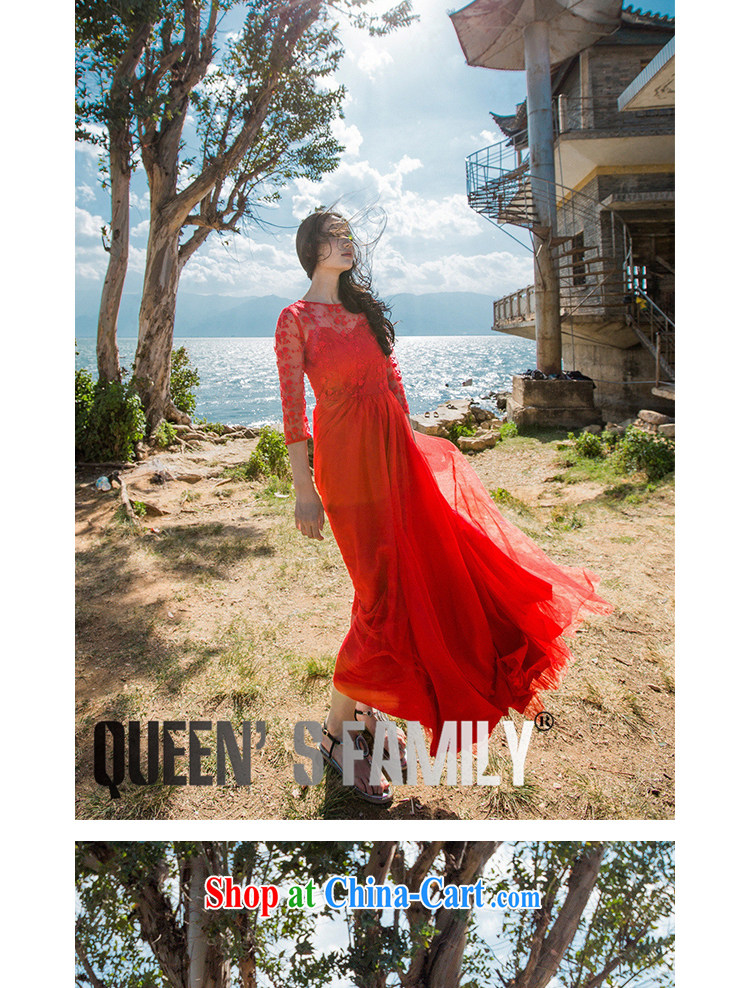 The left long-term 2015 summer new retro embroidery lace dresses style softness large web yarn seaside resort long skirt red dress skirt white L pictures, price, brand platters! Elections are good character, the national distribution, so why buy now enjoy more preferential! Health