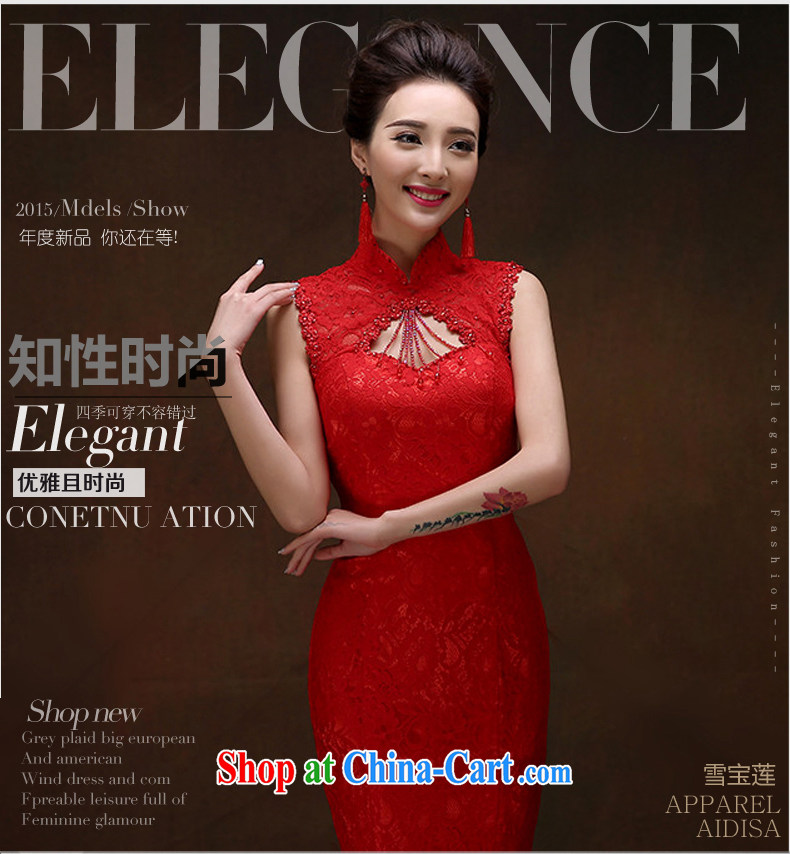 Snow Lotus bridal toast serving New 2015 spring and summer fashion Korean bridal red toast serving crowsfoot cultivating long lace strap dress red XXL pictures, price, brand platters! Elections are good character, the national distribution, so why buy now enjoy more preferential! Health