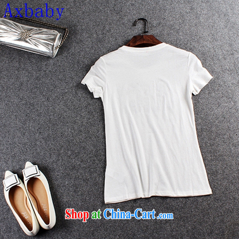 Axbaby European site to the staple pearl cultivation T-shirt 2015 spring and summer new female dress white L, love Yan Abebe Bikila (Axbaby), and, on-line shopping