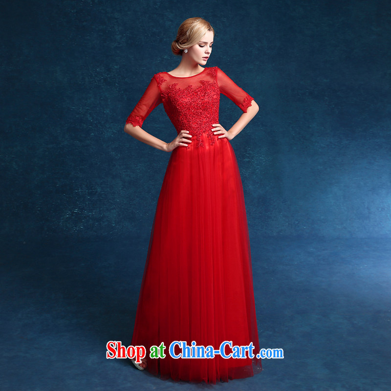 Kou Connie toast Service Bridal Fashion summer 2015 New Red wedding dresses long sleeves in marriage dress lace red tailored final