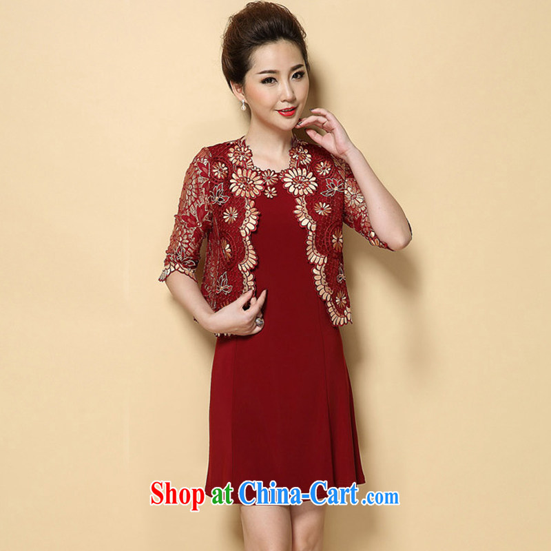 Mrs Rosanna Ure Kosovo (Woxi) in 2015 older larger wedding wedding mom with two-piece double-yi skirt cuff in girls 6351 red (pre-sale July 26 A) XXXXL, Lucy (Woxi), shopping on the Internet