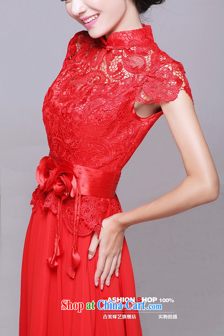 Bridal wedding dresses small improved stylish bows service 2015 New Red 6021 retro lace short cheongsam long XXL pictures, price, brand platters! Elections are good character, the national distribution, so why buy now enjoy more preferential! Health