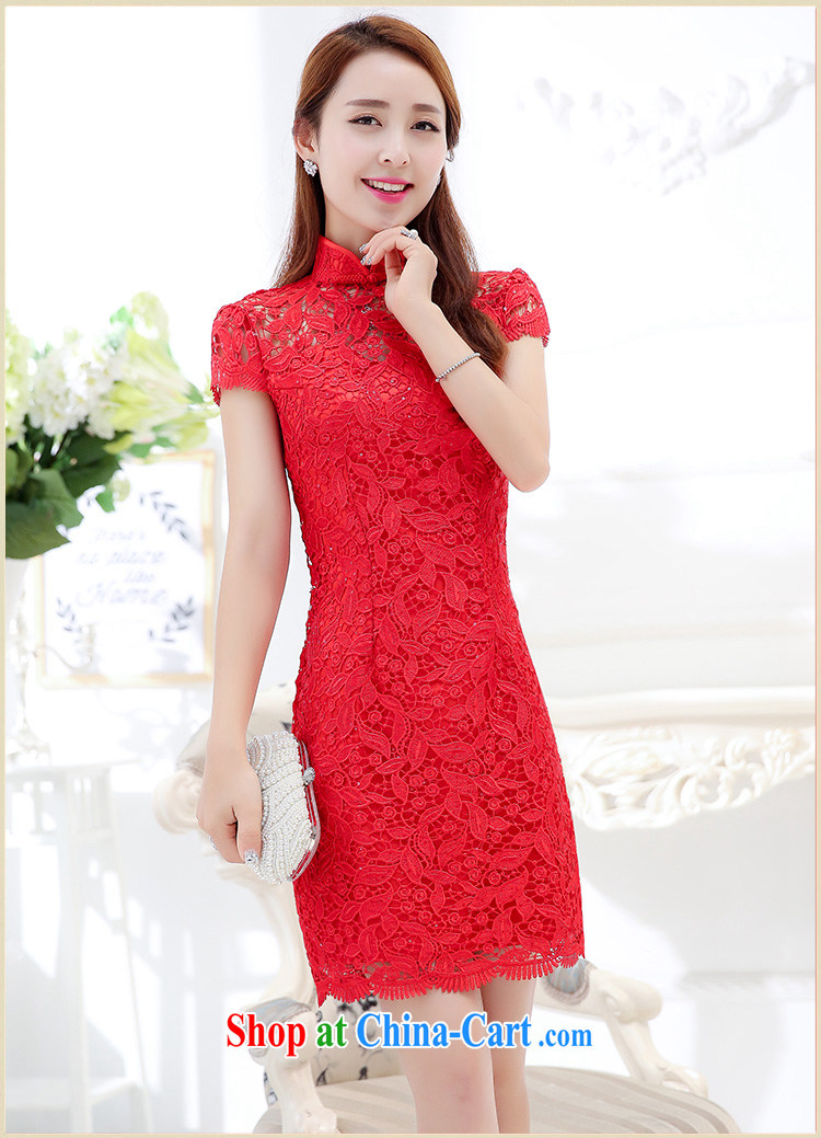 The Ballet, The 2015 summer new, larger female dresses exclusive Lace Embroidery cheongsam dress red banquet bridal toast clothing XXXL pictures, price, brand platters! Elections are good character, the national distribution, so why buy now enjoy more preferential! Health