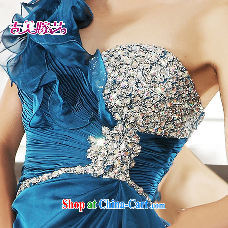 wedding dresses Jimmy married arts 2015 new single shoulder Korean bridal gown tail LT 7112 bridal gown blue 4 #, Jimmy married arts, shopping on the Internet