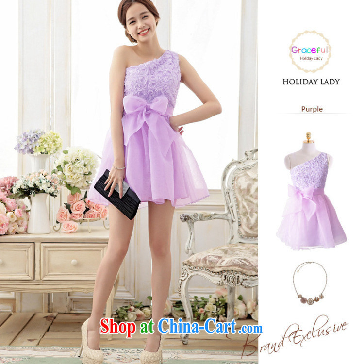 Shallow end (QIAN MO) sweet roses embroidered single shoulder Butterfly The root yarn shaggy dress Princess dress dress 6705 purple XXL pictures, price, brand platters! Elections are good character, the national distribution, so why buy now enjoy more preferential! Health
