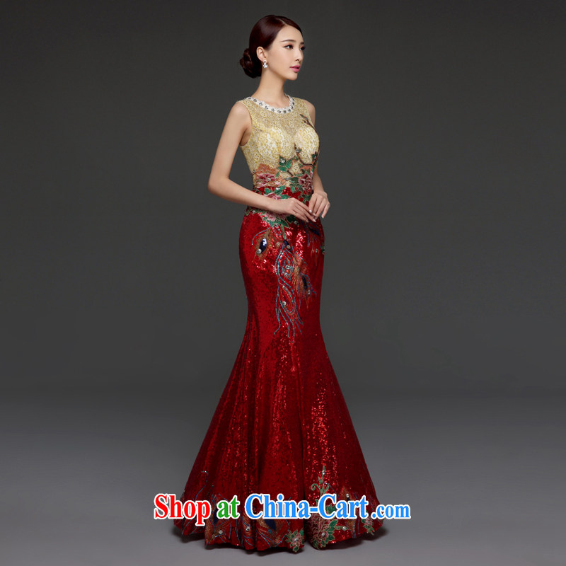Snow Lotus bows clothing stylish bridal red wedding toast serving long at Merlion dress beauty dress new 2015 summer color into the red XL, snow Lotus (XUEBAOLIAN), online shopping