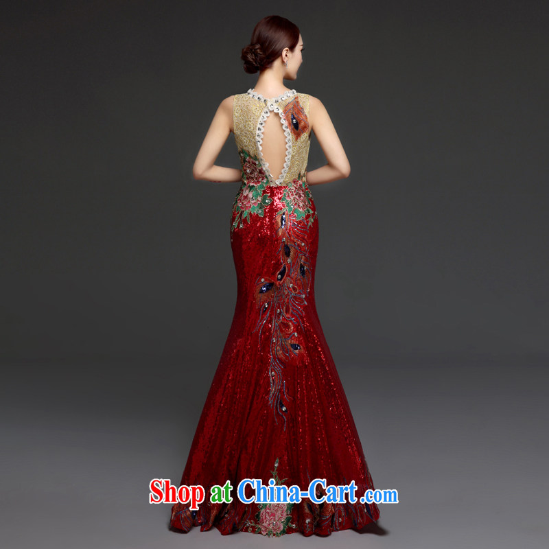 Snow Lotus bows clothing stylish bridal red wedding toast serving long at Merlion dress beauty dress new 2015 summer color into the red XL, snow Lotus (XUEBAOLIAN), online shopping