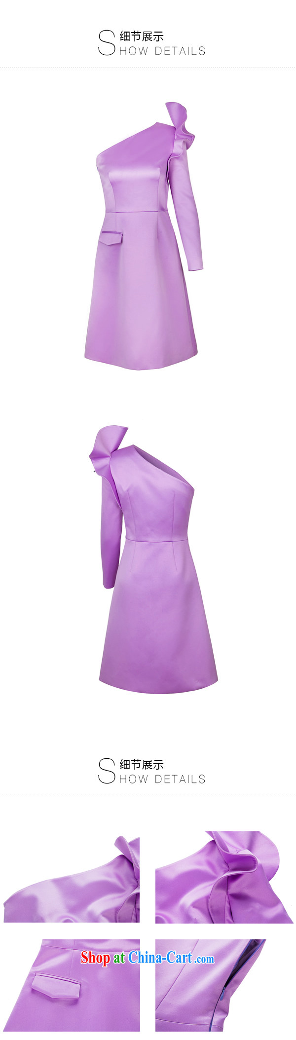 ' YE S IP KWOK-HIM original designer light purple Satin single shoulder flouncing decorated light dress light purple XL pictures, price, brand platters! Elections are good character, the national distribution, so why buy now enjoy more preferential! Health